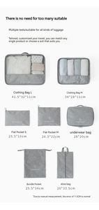 Custom Lightweight Multi-Functional <b>Suitcase</b> Clothing Sorting <b>Storage</b> Bag Travel Luggage 7 Organizer Packing Cubes Set - Product Image 6