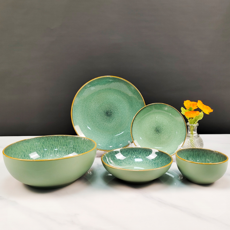 Reactive Glaze Dinnerware Luxury Ceramic Sets for Home