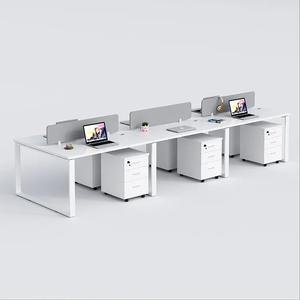 Hot Sell Melamine 3 Person Office Table Workstation With Divided Boards <strong>for</strong> Employee - Product Image 2