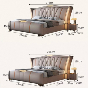 Sang trọng Vua kích thước giường đặt đồ nội thất phòng ngủ, nhà máy lưu trữ bằng gỗ giường ngủ, bọc Hiện Đại Nữ Hoàng kích thước giường đôi khung - Product Image 2