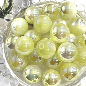 ลูกปัดอะคริลิกรูปทรงกลมขนาด 16 มม. สีเขียวมรกตเคลือบ UV สำหรับทำเครื่องประดับ สร้อยข้อมือ DIY อุปกรณ์เสริม - Product Image 1