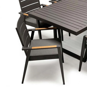 Ensemble de table et de chaises en aluminium pour l'extérieur, style pastoral, polyvalent, extensible, table d'extérieur, hôtel, patio, piscine, jardin, meubles - Product Image 2