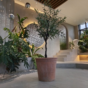 Top Selling Modern Design Fiber Clay Garden Flower Pot Indoor Outdoor Home Street Planter Pot Decor for <b>Nursery</b> Shopping Mall - Product Image 6