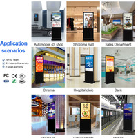 Kiosque tactile publicitaire infrarouge de 55 pouces, système d'exploitation Android, affichage numérique, tableaux blancs intelligents verticaux pour les moniteurs de présentoir