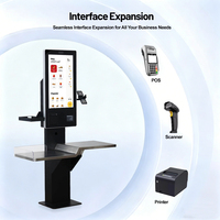Kiosque interactif de commande rapide 21,5-27 pouces avec écran tactile, paiement par QR code et Wi-Fi 6, sur pied
