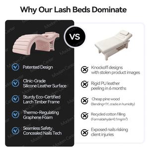 Madamcenter Ergonómico Curvo Ceja Extensión de Pestañas Cuero Sofá Tumbona Cama Para Lash Camilla Pestaas Camilla - Product Image 4