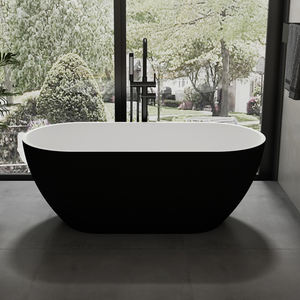 Acrylique moderne autoportant de 1.8m, nouvelle couleur noire, égouttoir en pierre artificielle pour les bains à remous d'hôtel - Product Image 3