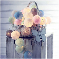 Guirlande lumineuse LED boule de coton romantique pour les décorations de Noël de la chambre de la fille ou les espaces extérieurs