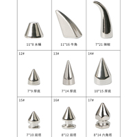 Longueur 8/10/15/21/26/29mm Punk Rivet Pointu Clou Style Gothique Bouton Alliage Argent Rivets Boucle pour Rivets En Cuir