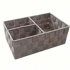 Panier de rangement empilable à couvercle en corde de papier de haute qualité, très vendu, tissé et tressé, pour petite maison - Product Image 3