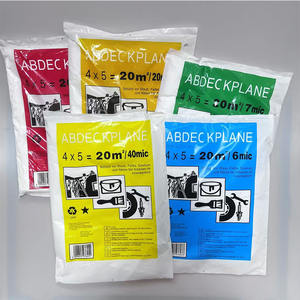 Fabrieks HDPE 4x5m Wegwerp Transparante Kunststof Afdekzeil Stof- en Waterdicht Schildersafdekzeil Dip Spray Verfbeschermingsfolie - Product Image 2