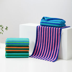 مناشف قطنية نقية كبيرة مخططة للصالة الرياضية والترويج، مناشف يد وفوط استحمام بالجملة من المصنع - Product Image 4