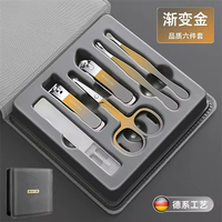 Kit de manucure et pédicure professionnel portable JM, ensemble de soin des ongles en acier inoxydable, coupe-ongles, lime à ongles, étui de voyage durable