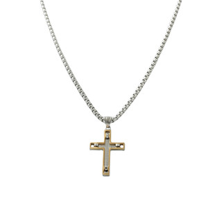 Men's Stainless Steel <b>Cross</b> Pendant Necklace Geometric Design Punk Retro Style 120118 - Product Image 2