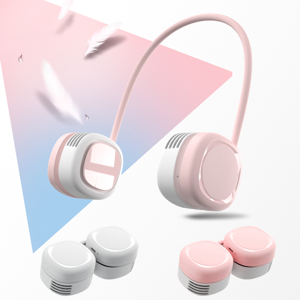 Поворот на 360 градусов, свободная регулировка, персональные электрические гибкие летние уличные вентиляторы охлаждения, маленький мягкий подвесной ленивый шейный вентилятор