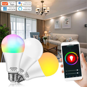<span class=keywords><strong>Ampoule</strong></span> <span class=keywords><strong>LED</strong></span> RGB Multicolore E27 à Visser en Aluminium avec Boîtier Plastique, Contrôle Wi-Fi, Ra80 2700K Blanc Chaud Doux 7W/9W/10W, Changement de Couleur - Product Image 2