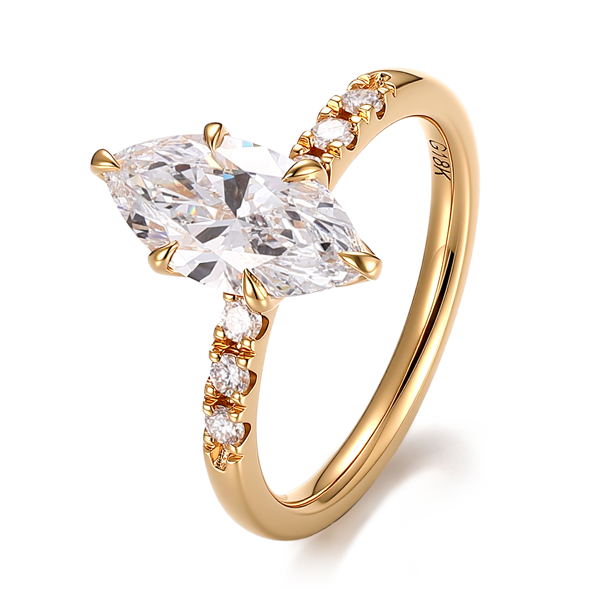 แหวนเพชรแล็บทองแท้ 14k