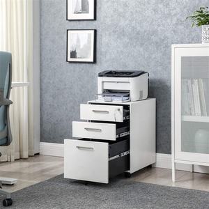 خزانة معدنية متحركة بثلاثة أدراج، طاولة جانبية متحركة، وحدة تخزين مكتبية متنقلة مع حامل أقلام، خزانة ملفات متحركة - Product Image 6