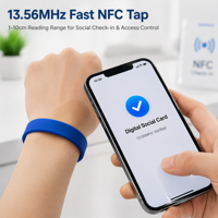 Bracelet NFC RFID en silicone étanche SIKA, prix usine, inscriptible, passif, 13,56 MHz, pour contrôle d'accès et carte de membre pour enfants