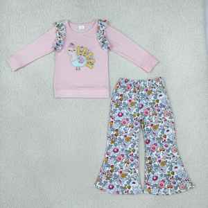 Conjuntos de Ropa para Niñas con Bordado de Pavo de Acción de Gracias RTS, Romper para Bebés de Algodón y Spandex, Ropa para Hermanas - Product Image 4