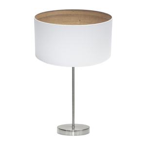 Lampada da Tavolo 1xE27, Nichel e Bianco, Dimensioni 63x30x30 cm, Ideale per Illuminazione Decorativa e Funzionale in Case e - Product Image 1