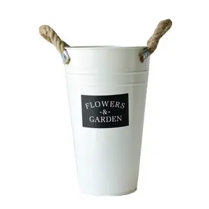 Stampa bianca grande e alta disposizione floreale secchio in metallo vaso alto <span class=keywords><strong>per</strong></span> composizioni floreali forniture <span class=keywords><strong>per</strong></span> negozi di <span class=keywords><strong>fiori</strong></span> - Product Image 1