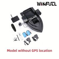 WIN FULL Fish Finder Bait Boat 2024 500m Télécommande ABS 2 Moteurs Capacité de charge 1,5 kg GPS Épandeur d'appâts orientable 7.4V 14600mAh
