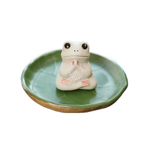 Brûleur d'encens en céramique en forme de grenouille, fait main, style chinois, diffuseur aromatique, cadeau pour la décoration de la maison - Product Image 5