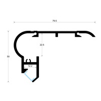 Profilé de nez d'escalier en aluminium pour bande led