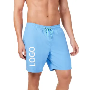 Logotipo personalizado Mens Waterproof Beach Shorts Homens Rapidamente Seco Swim Shorts Trunks