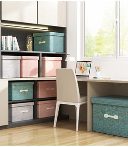 <span class=keywords><strong>Caja</strong></span> de almacenamiento de ropa de algodón y lino, venta al por mayor, cajón plegable, armario, tela, <span class=keywords><strong>juguete</strong></span>, herramienta organizadora de armario - Product Image 5