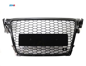 Griglia Anteriore Centrale Stile RS4 per <span class=keywords><strong>Audi</strong></span> <span class=keywords><strong>A4</strong></span> S4 B8 2008-2012, Nuova Griglia a Nido d'Ape Cromata Nero Lucido - Product Image 4