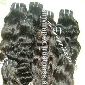 Weaving.100-cabello Natural indio virgen, cabello humano remy ondulado, paquetes de cabello indio remy Natural - Product Image 1