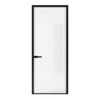 Porte de salle de bain en alliage d'aluminium et de magnésium noir, double vitrage, verrouillage multipoints, couleur personnalisée, paroi de douche moderne