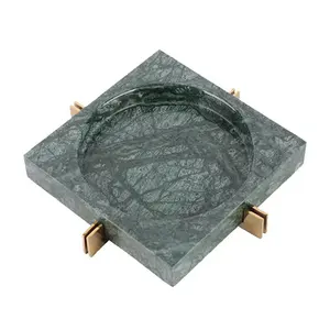 Square Unbreakable Pakistan Onyx Custom Marble Stone Granite Cigarette Cigar Ashtray For Bar Restaurant Living Room Decoration