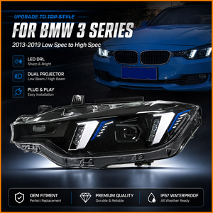 Para <span class=keywords><strong>BMW</strong></span> F30 F35 320i <span class=keywords><strong>328i</strong></span> 330i 335i 2013-2019 Faro LED con señal secuencial y lente azul Matrix, estilo Serie 4 modernizado 2026 - Product Image 2