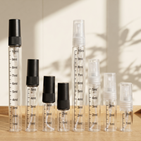 Flacon testeur de parfum vide 2ml 3ml 5ml 10ml, flacon pulvérisateur en verre avec échelle de mesure, rechargeable, échantillon gratuit, atomiseur