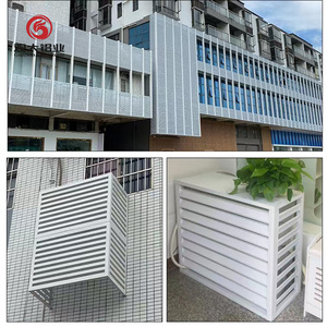 Couvercle de clôture extérieur moderne pour climatiseur, design à persiennes en alliage d'aluminium durable, revêtement poudré, assemblage facile - Product Image 6