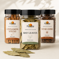Feuilles de Laurier, Bâtonnets de Cannelle, Anis Étoilé – Pack de 3 Bouteilles d'Épices Entières pour la Vente au Détail