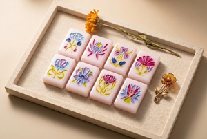 Fichas de Mahjong de Acrílico Duradero de Lujo The Botanical Line Paris Pink 2.0 - Product Image 2