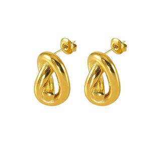Zogxin Geometric Gold Plated Stud Earrings For Women Titanium Steel Hollow Design - Product Image 5