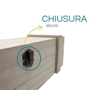 Boîte porte-bouteille en bois pour 1 bouteille avec couvercle et verrou de sécurité - Product Image 4