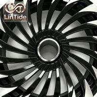 Rueda de Aleación Forjada en Forma de Abanico, Multirradio, Negro Brillante, para Autos de Lujo, Personalizada con PCD ET, Suministro de Fábrica