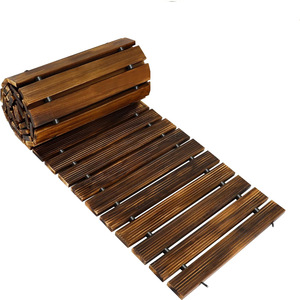 Pasarela de Madera para Exteriores, Tablas de Pino Encajables Antideslizantes, Diseño Rústico con Ranuras Rectangulares para Caminos de Jardín - Product Image 5