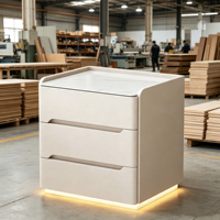 Table de chevet moderne de luxe avec plateau en pierre, meuble de rangement pour chambre à coucher