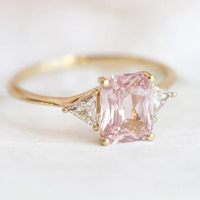 Bague en argent sterling 925 au design classique, bijoux de mode pour cadeau de petite amie, bague en quartz rose
