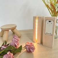 Base de Lámpara de Madera Hecha a Mano, Lámparas de Mesa LED Cálidas y Acogedoras, Luz Blanca Cálida para Espacios Habitables