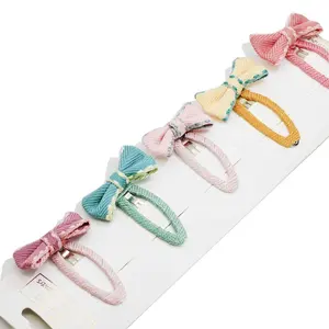 10 pièces Fille Boutique Cheveux Arcs Barrettes Clips Pour Enfants Tout-petits Filles Impression Arc Hairgrips