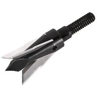 Lot de 6 pointes de flèche de chasse en aluminium aéronautique inoxydable à 4 lames, 125 grains, noires, assemblées, pour carquois de tir à l'arc