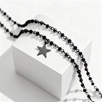 Collier ras du cou vintage gothique à double rang de perles avec pendentif étoile, lune et croix, vente directe usine